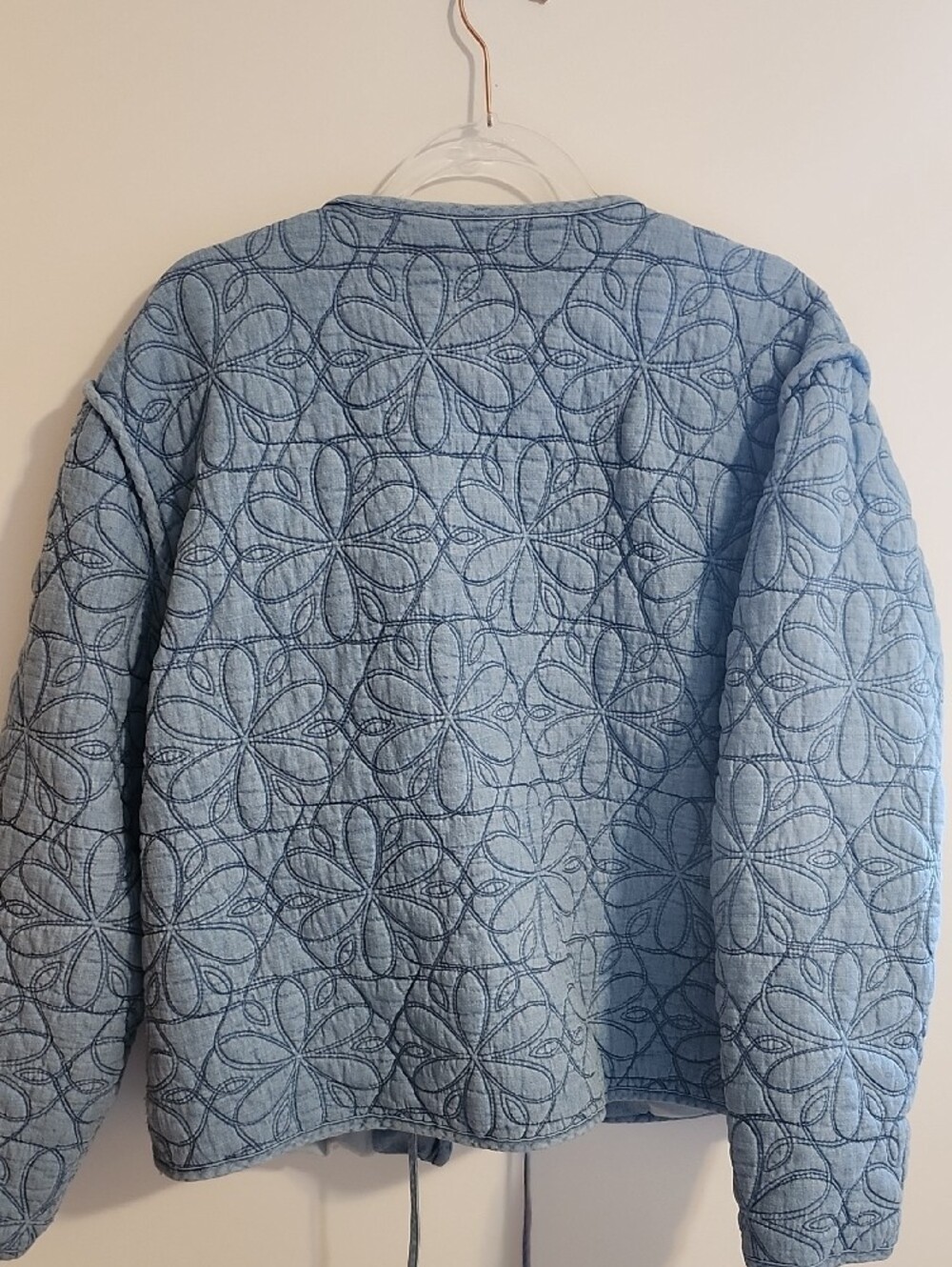 C&C California Sky Blue Quilted Tie-Front Jacket - Picture 2 of 3